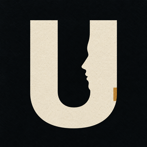 UNSUB app icon: a cream U with a human profile in the negative space